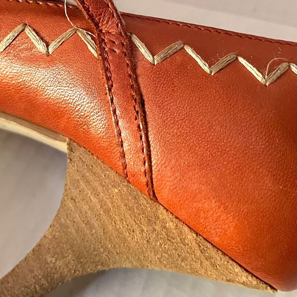 Diba Leather Mary Jane Whip Stitch Modest Stacked Heel - Picture 5 of 9
